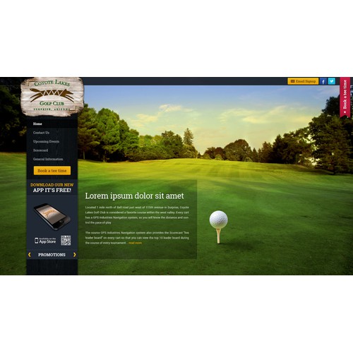 Website for Coyote Lakes Golf Club
