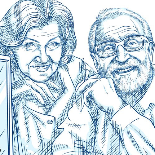 Illustration Grandparents smiling