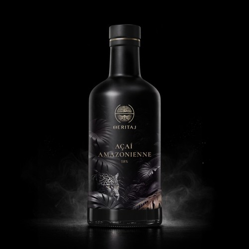 Premium Açaí Bottle Label Design