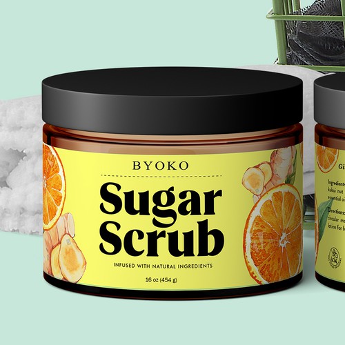 Sugar Scrub Label for Byoko