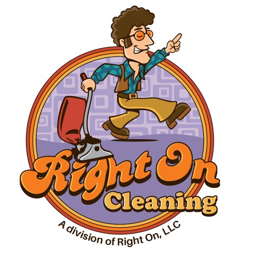 Fun logo for 1970's themed cleaning service.