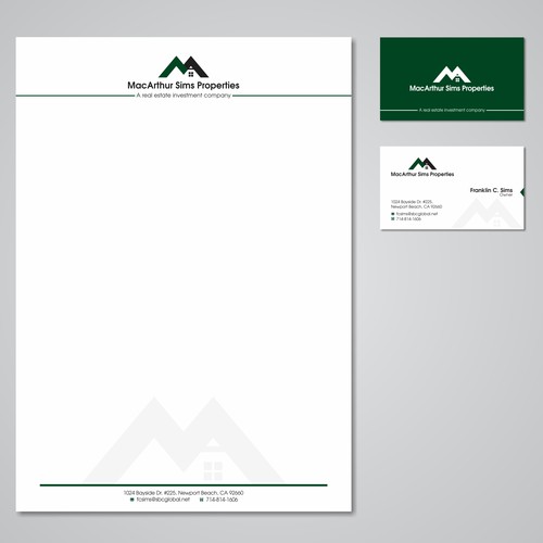 Create a modern dynamic logo and card for small family real estate company