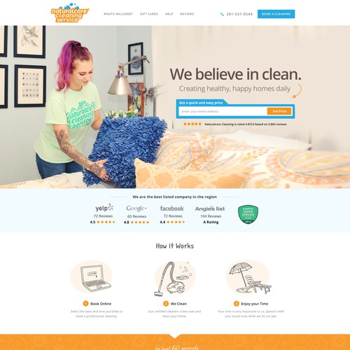 Webpage Design for a Home Cleaning Company