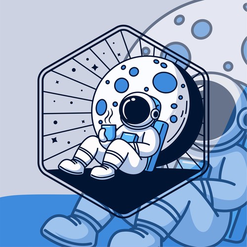 Astronaut cartoon mascot logo