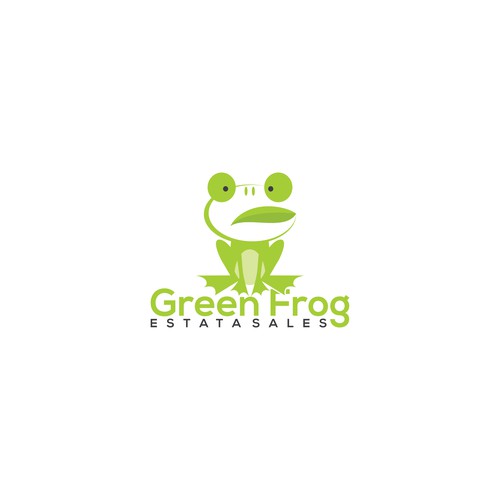 Smart logo Typography-centric logo for "Green Frog" Estate Sale Co.