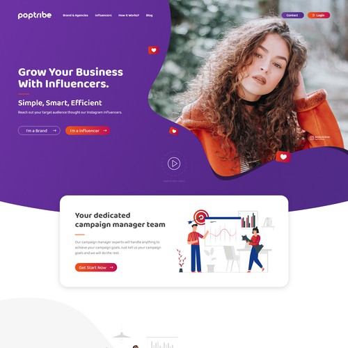 Poptribe Web Site UI Design