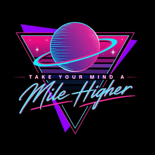 Neon Miami Vice inspired merch design