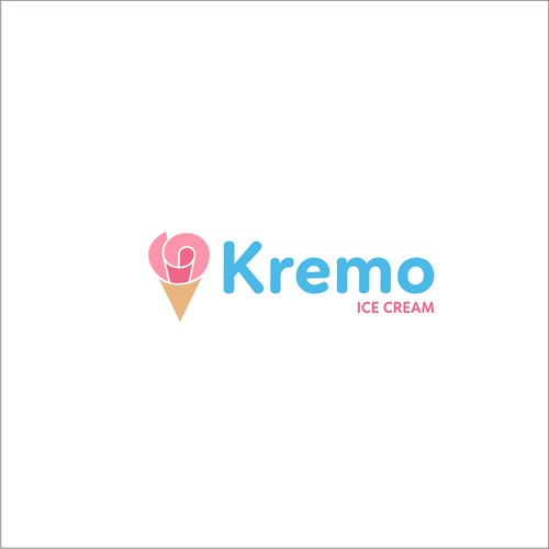 simple logo of ice cream rolls