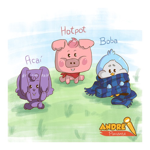 Concept fot cute, lovable mascots