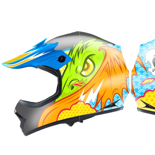 Kids motor bike helmet design