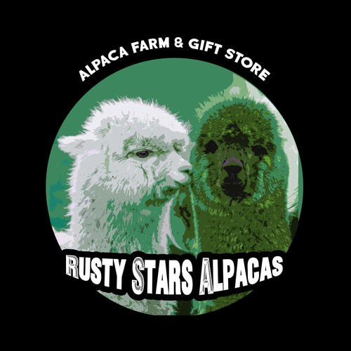 T-shirt design for an alpaca farm