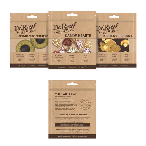 Packaging Design for Dr. Raw's Edible Products