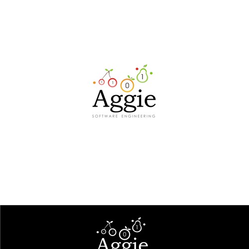 Create a software engineering logo with tree fruit integration.