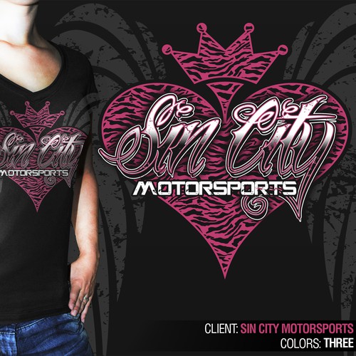 t-shirt design for WOMEN'S APPAREL for Sin City Motorsports