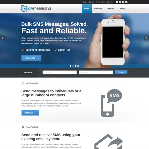 New website for SMS company crvMessaging