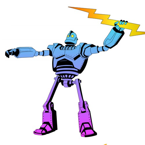 the Iron Giant throwing a bolt of lightning!