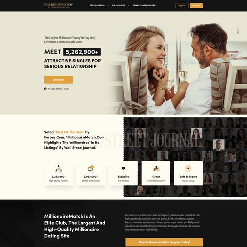 Luxury Dating Homepage Web Design