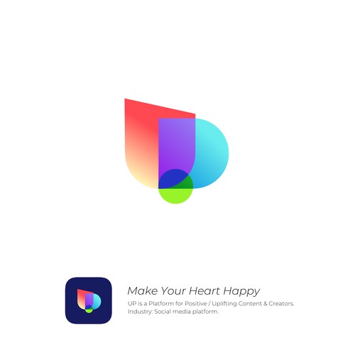 Simple, elegant, pretty gradient logo for app.