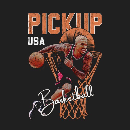 Vintage-BasketBall T-Shirt Design