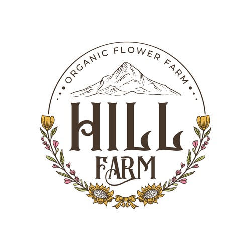 Organic Hill Farm Hand-Drawn Vintage Logo
