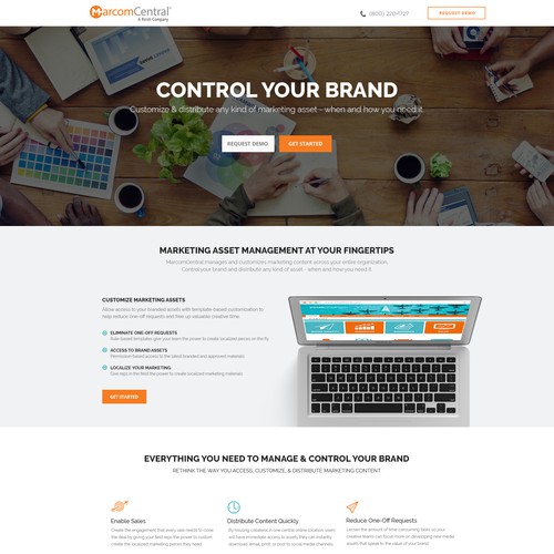 Clean & Modern Landing Page for Marketing Software Company