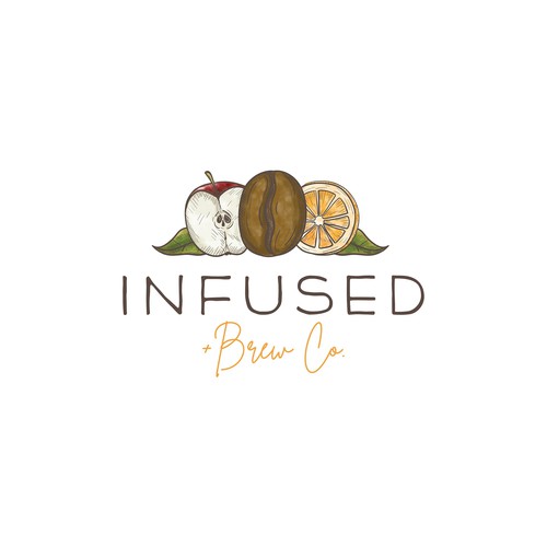 Hand drawn logo for Online 100% organic juice and coffee bar
