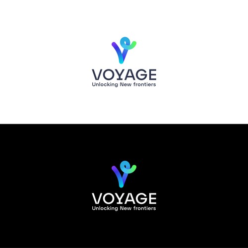 Letter V modern gradient color logo
