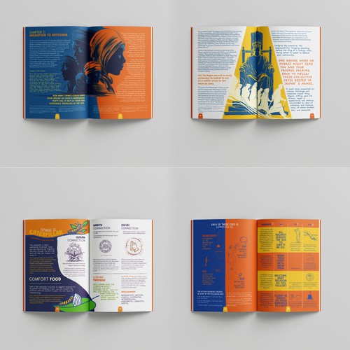 Style guide of interior pages for a fun youthful textbook