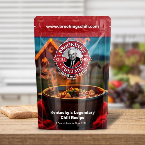 Standup pouch design for Kentucky's Legendary Chili Recipe