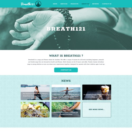 Clean design for Yoga website