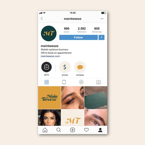 Social Media Visual for Mobile Eyebrow Business