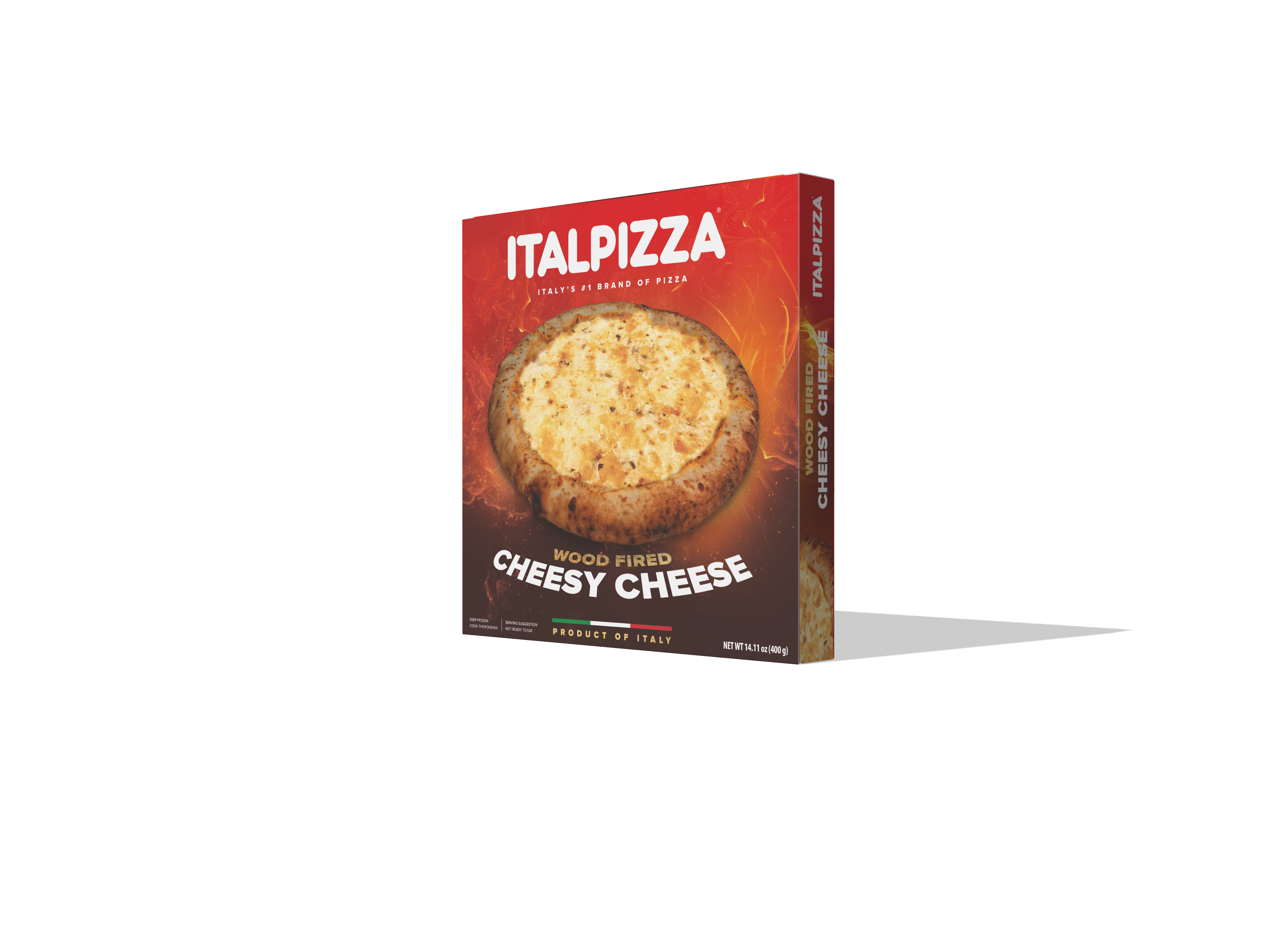Packaging of Italian frozen pizza