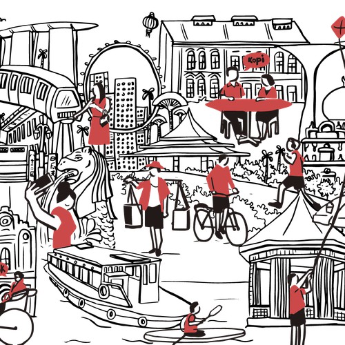 Illustration for Singapore tourism