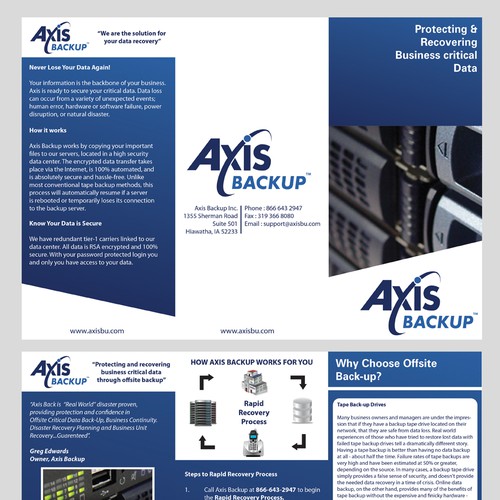 Redesign Brochure for Axis Backup