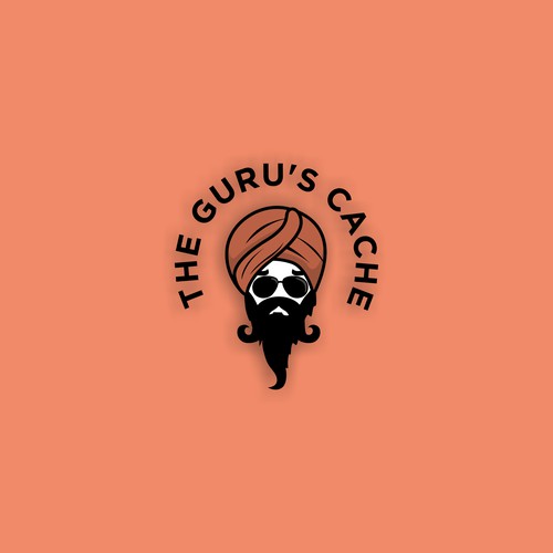 a bold iconic logo for the guru's cache