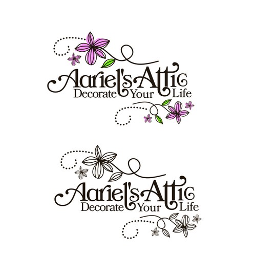 Create a new logo for home/garden decor and gift online retailer Aariel's Attic