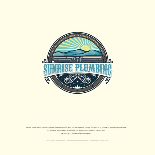 Sunrise Plumbing Vintage Logo design