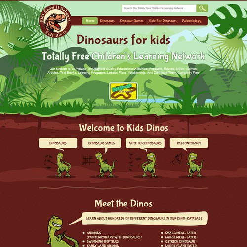 web page for dino site