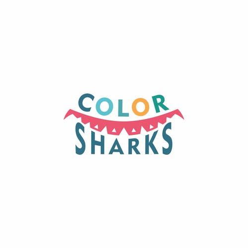 Color sharks logo design