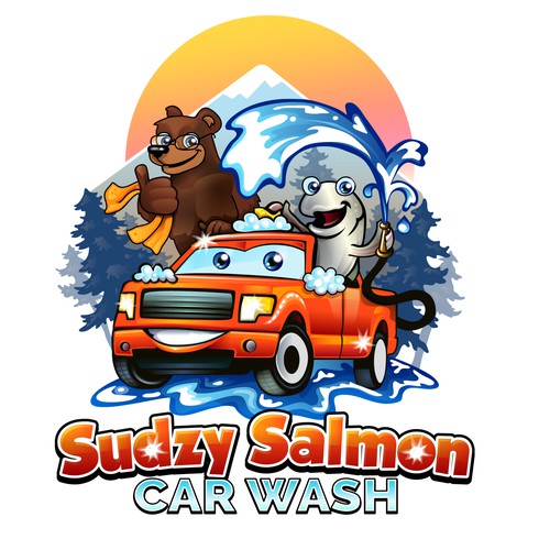 Playful , funny Logo design for car wash