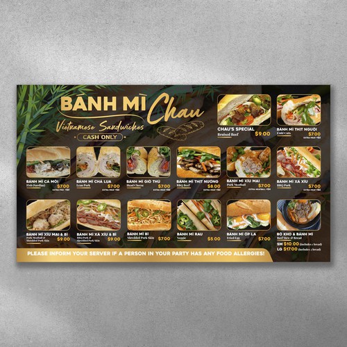 Digital Menu for Banh Mi Shop