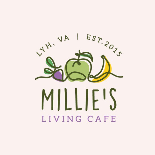 Line art logo for a living cafe 