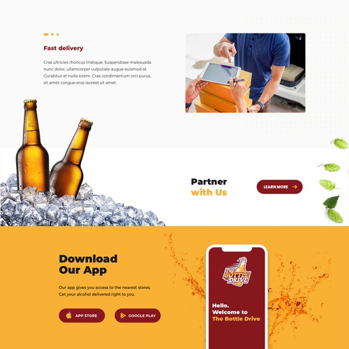 Landing page for beer delivering page