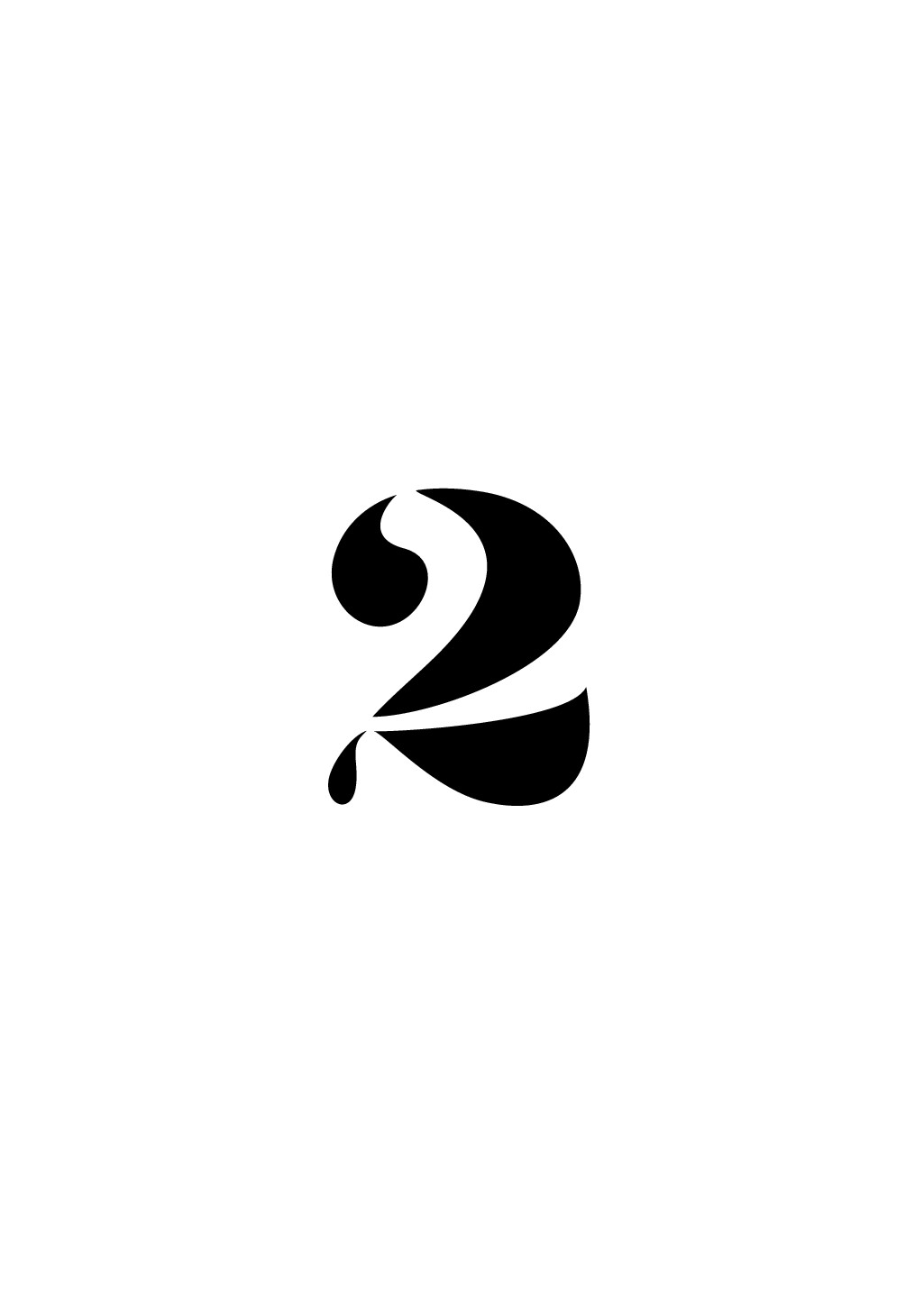 Design a number '2' for a wine label