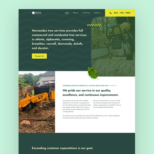 Website for landscaping company