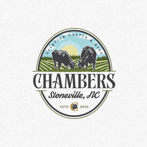 Logo Design for Chambers gelbvieh cattle & beef