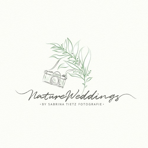 Nature inspired logo for NatureWeddings by Sabrina Tietz Photography. Sketching