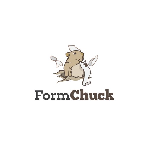 Create a cute woodchuck animal logo for FormChuck