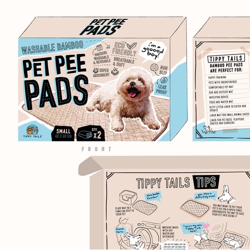 Illustrated packaging for pet pads