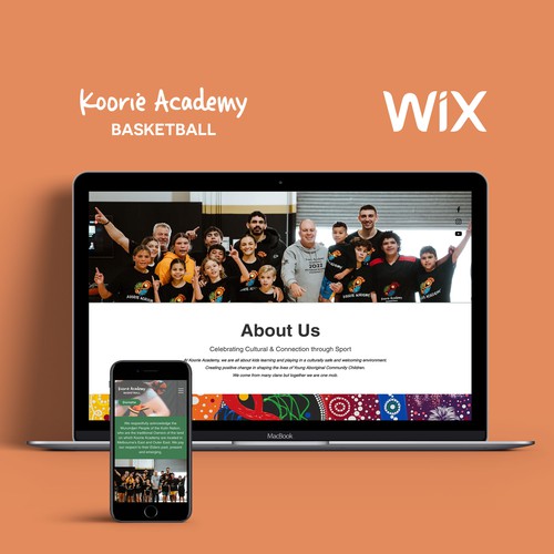Wix website for Koorie Academy Basketball